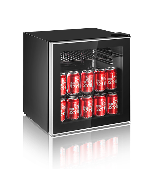 Refrigerador negro con puerta de vidrio enfriador de vino JC-46